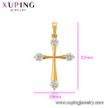 33734 xuping schmuck 24 karat vergoldet edelstein mode kreuz anhänger